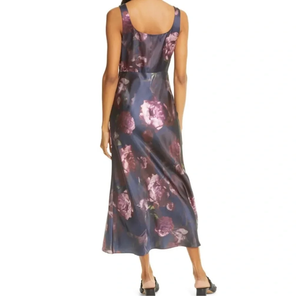 Vince Night Garden Floral Silky Midi Dress *NWT*